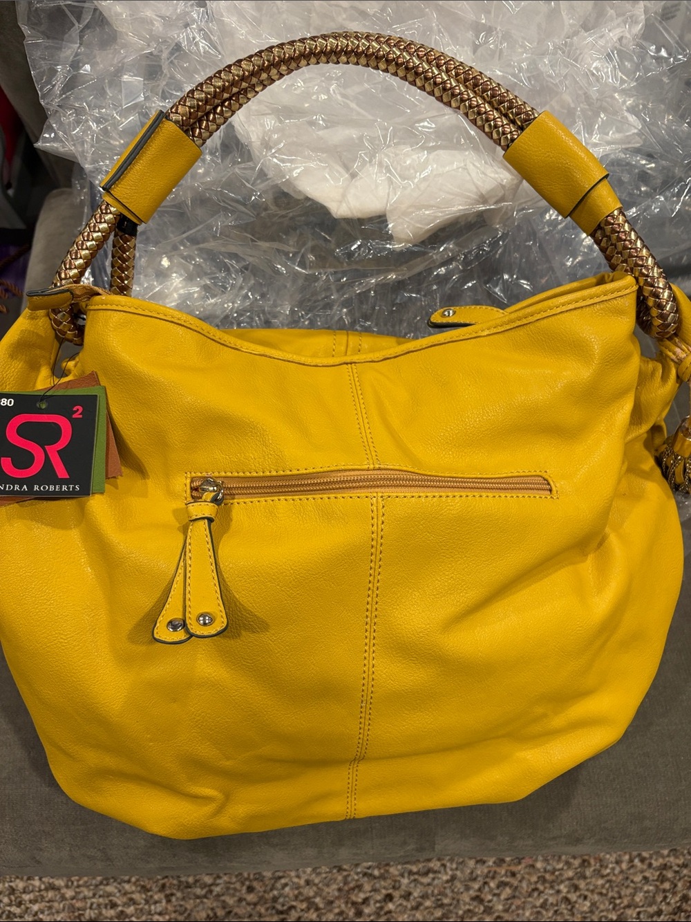 Gorgeous Sondra Robert Maize Woven Strap Bag,NWT - Picture 10 of 12